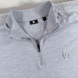FootJoy The Open Championship Logo Golf 1/4 Zip Gray Pullover Shirt Size Large